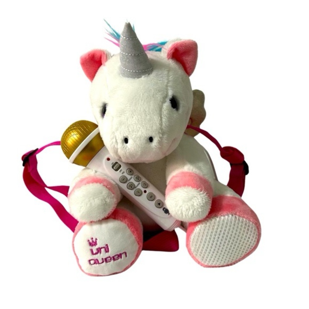 Singing Machine Kids Sing Along Plush Uniqueen Backpack with Microphoneone